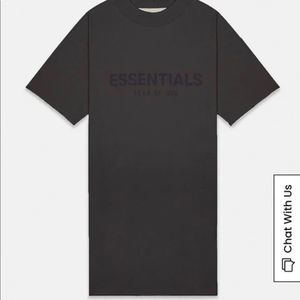 NWOT Essentials Fear Of God Women's Off Black T-Shirt Dress - size L